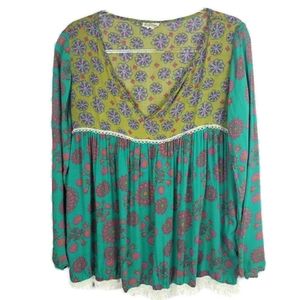 LIVE HAPPY  Tunic Top. Hippie Boho style